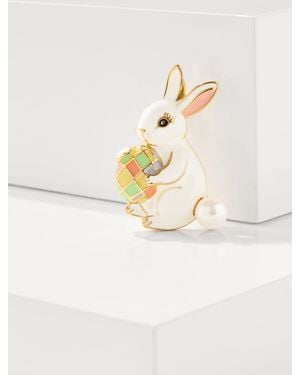 Talbots Spring Bunny Brooch - White