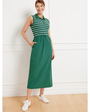 Talbots Mixed Media Polo Dress - Green
