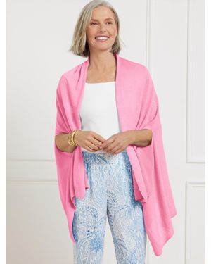 Talbots Linen Blend Travel Ruana - Blue