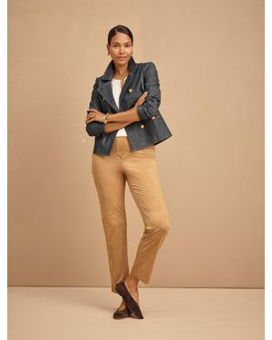 Talbots Faux Suede Tapered Ankle Pull-on Pants - Natural