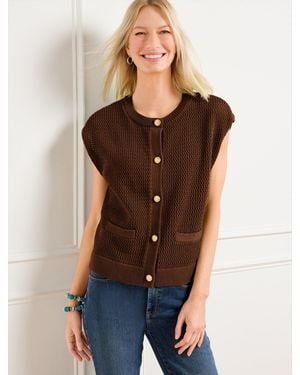 Talbots Mesh Stitch Jumper Shell - Blue