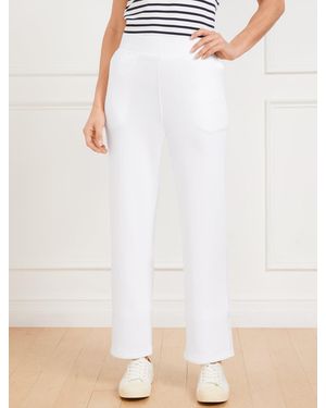 Talbots Straight Leg Seaside French Terry Pants - White