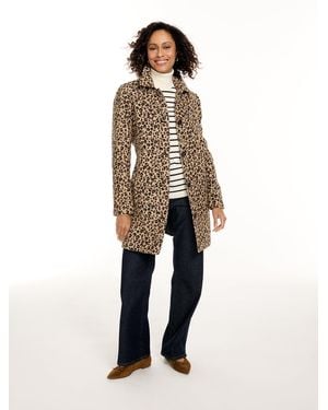 Talbots Lavish Leopard Car Coat - Natural