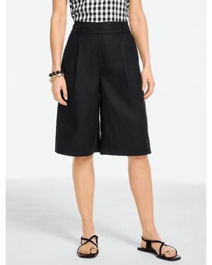 Talbots Washed Linen Culottes - Black