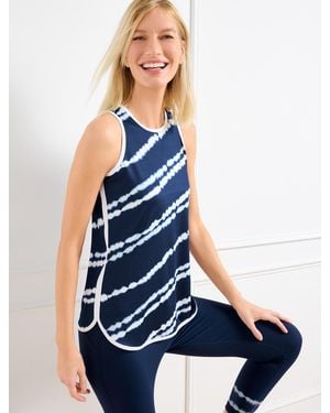 Talbots Cool Slub Active Sleeveless Tank Top - Blue