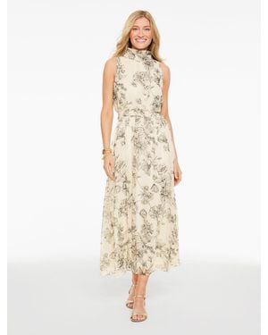 Talbots Rsvp Metallic Fit & Flare - Natural