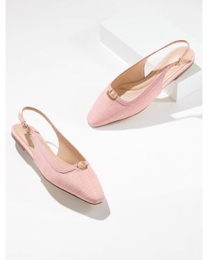 Talbots Whitley Raffia Slingback Mules - Pink