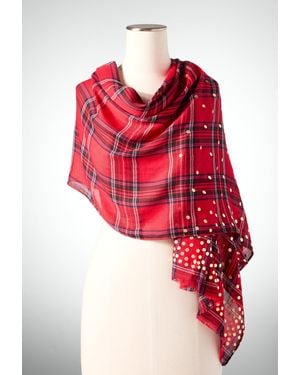 Talbots Classic Tartan Oblong Scarf - Red