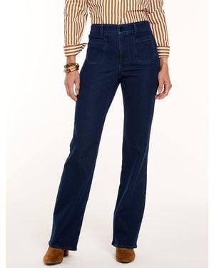 Talbots Knit Denim Bootcut Jeans - Blue
