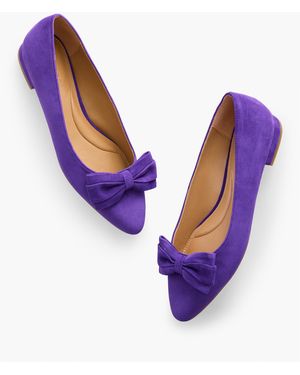 Talbots Edison Bow Suede Flats - Purple