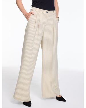 Talbots Wide Leg High Waist Trousers - Natural