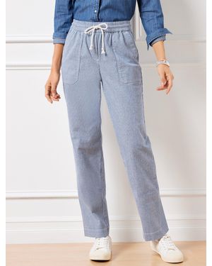 Talbots Straight Leg Drawstring Pants - Blue