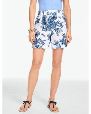 Talbots Washed Linen Pull-on Shorts - Blue