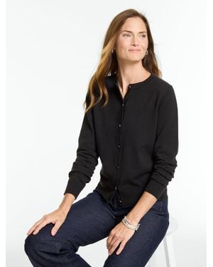 Talbots Occasion Crewneck Cardigan Sweater - Black