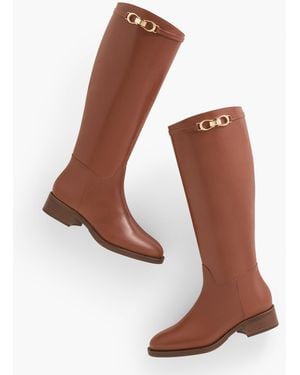 Talbots Waverly Vachetta Tall Riding Boots - White