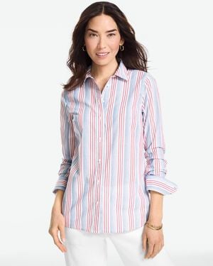 Talbots Shore Stripe Modern Classic Shirt - White