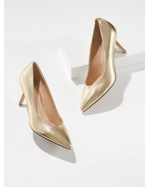 Talbots Sasha Metallic Nappa Pointed Toe Pumps - White