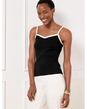 Talbots Braided Trim Sweater Shell - Black