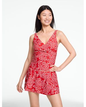 Aqua Club Faux Wrap V-neck Tankini - Red