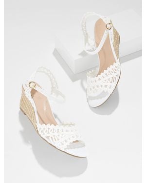 Talbots Royce Raffia Wedge Sandals - White