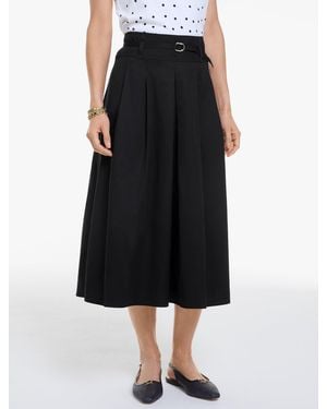 Talbots Fit & Flare Twill Skirt - Black