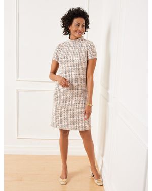 Talbots Tweed Mockneck Dress - Natural