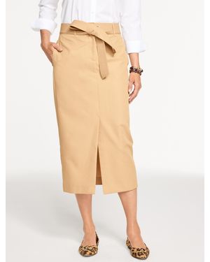 Talbots Sleek Twill Trouser Skirt - Natural