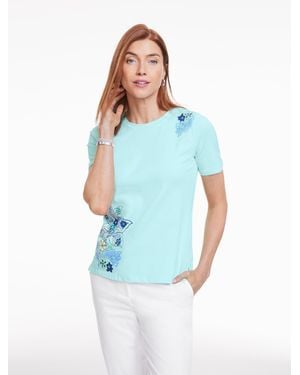 Talbots High-low Crewneck T-shirt - Blue