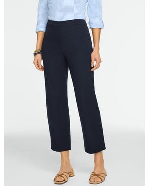 Talbots Straight Ankle Cotton Bi-stretch Trousers - Blue