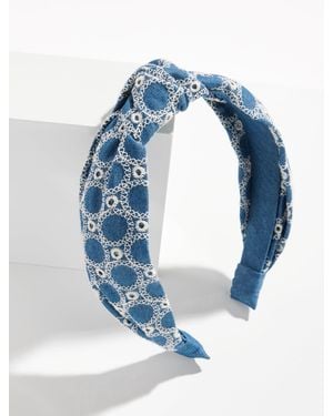 Talbots Chambray Eyelet Headband - Blue