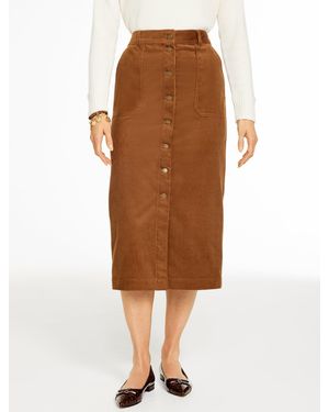 Talbots Corduroy Midi Skirt - Brown