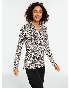 Talbots French Terry Half-zip Pullover Sweater - White
