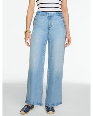 Talbots Relaxed Wide Leg Sailor Jeans - Blue