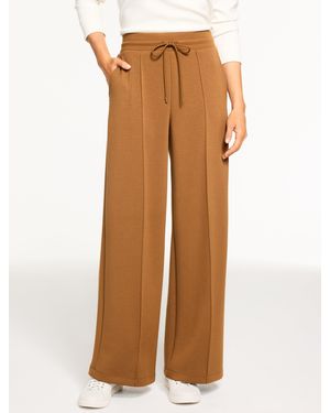 Talbots Airknit Stretch Wide Leg Pants - Brown