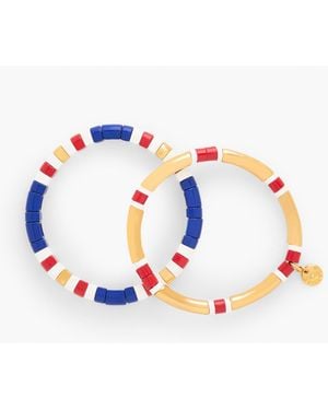 Talbots Colored Tile Stretch Bracelet Set - Blue