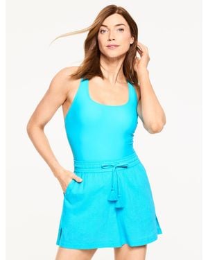 Aqua Club Seersucker Short Cover-up - Blue
