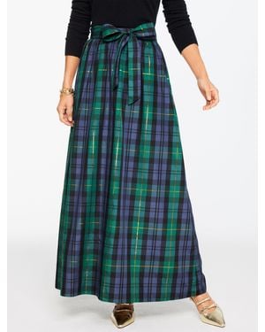 Talbots Taffeta Fit & Flare Skirt - Green