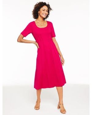 Talbots Luxe Ponte Midi Dress - Pink