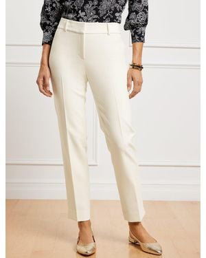 Talbots Hampshire Lightweight Double Cloth Straight Ankle Trousers - Natural