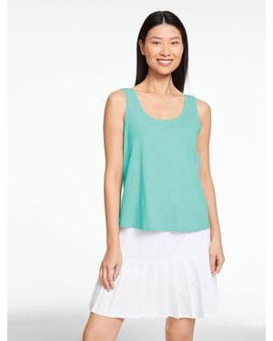 Talbots Reversible Curved Hem Tank Top - Green