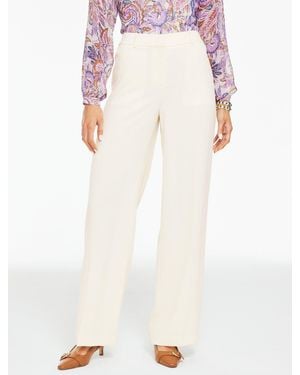 Talbots Wide Leg Polished Crepe Trousers - White