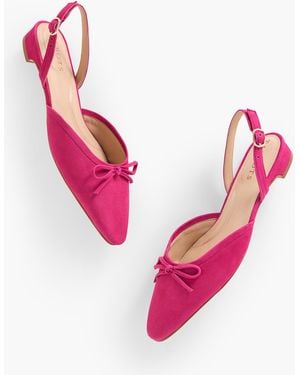 Talbots Shelby Suede Slingback Flats - Pink
