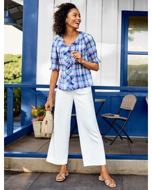 Talbots Ruffle Top - Blue