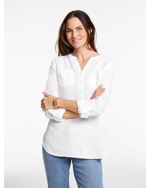 Talbots Linen Camp Shirt - White