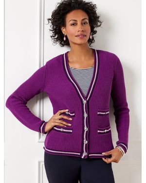 Talbots V-neck Cardigan Jumper - Purple