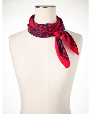 Talbots Flowing Hearts Square Scarf - Red