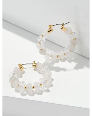 Talbots Sweet Lucent Hoop Earrings - White