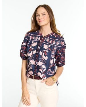 Talbots Elbow Sleeve Top - Blue