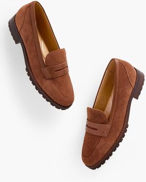 Talbots Cassidy Suede Penny Loafers - White