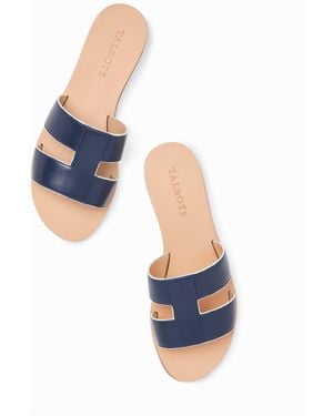 Talbots Hannah Vachetta Leather Slides - Blue